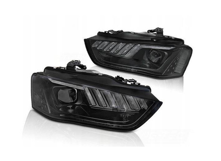Fekete Led fényszóró lámpák Audi A4 B8 12-15