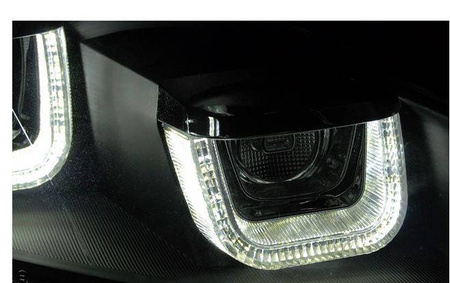 Lámpák vw golf 6 vi 08-12 u-típusú fekete drl dts led