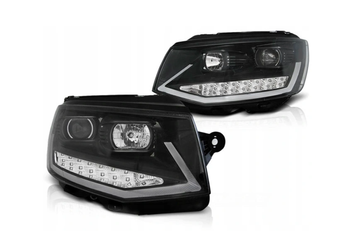 Első lámpák Vw T6 15- Fekete cső fény Led Drl