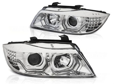 Bmw E90 E91 05-08 vezetett krómozott gyűrűk 3d lámpák