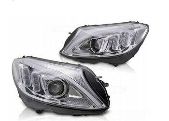 Króm LED fényszóró lámpák Mercedes w205 14-18-hoz
