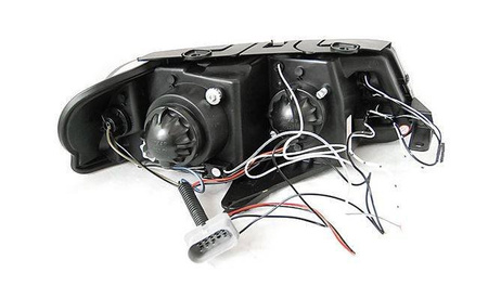 VW Passat B5 3BG FEKETE gyűrűk + LED fényszórók