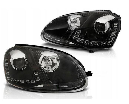 Fényszórók Vw Golf V 5 03-09 led drl fekete