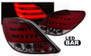 Piros-füst LED lámpák Peugeot 207-hez 06-09