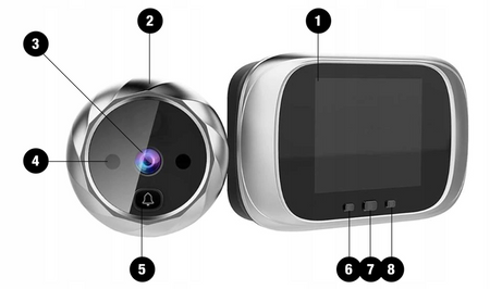 LCD kereső 2.8" ajtócsengő judas kereső