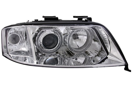 Audi A6 C5 CHROM fényszórók lencsék + gyűrűk