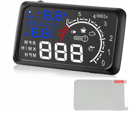 Kijelző kivetítő LED LCD HUD OBD2 5.5 kék