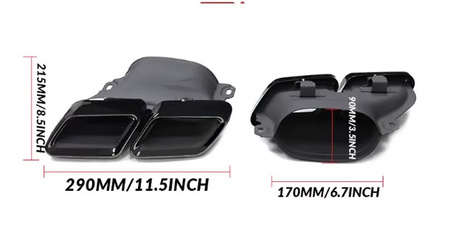Kipufogó hangtompító végek Mercedes W213, GLC X253 fekete