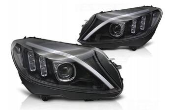 Fekete LED fényszóró lámpák Mercedes w205 14-18