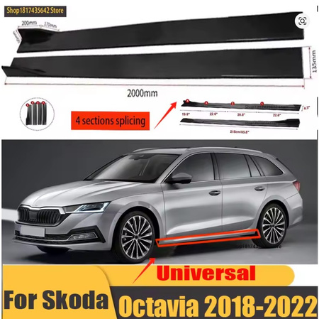 SKODA OCTAVIA MK4 küszöblemezek fényes fekete