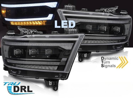 Fényszórók full LED fekete a Dodge Ram 19-22-hez