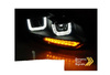 Lámpák vw golf 6 vi 08-12 u-típusú fekete drl dts led
