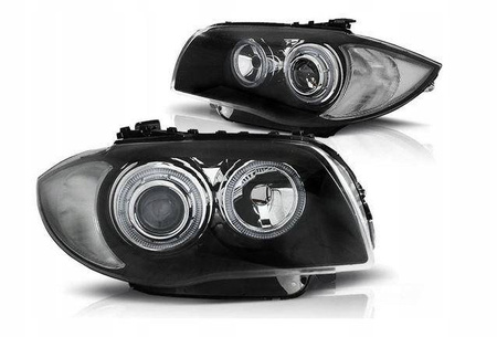 Fényszórók BMW E87 E81 04-11 Led gyűrűslámpák Fekete