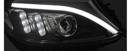 Fekete LED fényszóró lámpák Mercedes w205 14-18