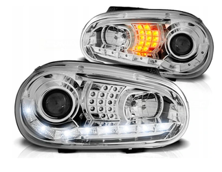 Fényszórók Vw Golf 4 Iv nappali fény króm Led