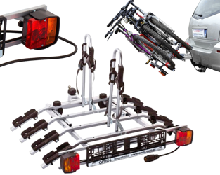 Kerékpártartó platform 4 kerékpárhoz, vonóhorog Titan Amos 7PIN