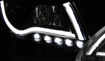 Lámpák Új Audi A6 C6 C6 04-08 cső Led fekete Tru Drl