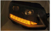 Vw T6 15- fekete csöves led drl dts fényszórók