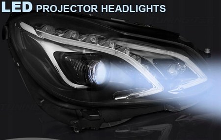 LÁMPÁK MERCEDES W212 13-16 FEKETE DRL FULL LED LIFT
