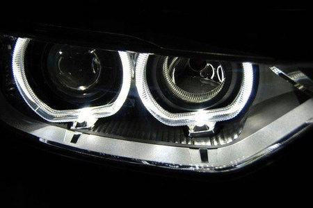 Fényszórók BMW F30 F31 Angel Eyes LED Fekete LED Fekete