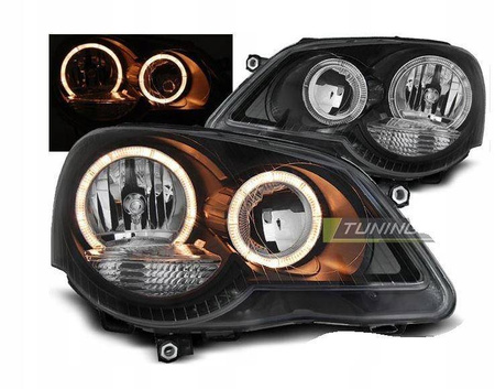 VW Polo fényszórók 9N3 BLACK RINGI