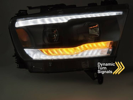 Fekete LED fényszórók Dodge Ram 19-22