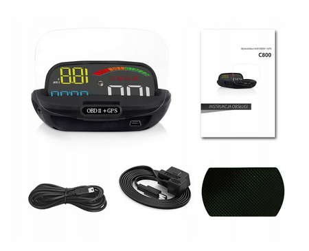 Kijelző projektor LED LCD HUD OBD2 GPS C800