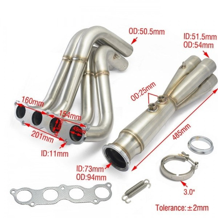 Kipufogócső RBS Technology Honda K20 92-00