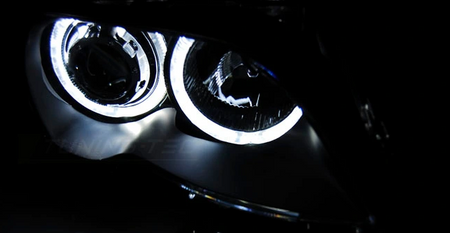 Bmw E46 01-05 szedán Led gyűrűslámpák fekete lencsék