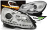 Fényszórók Mercedes W204 11-14 CHROME LED