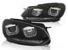 Lámpák vw golf 6 vi 08-12 u-típusú fekete drl dts led