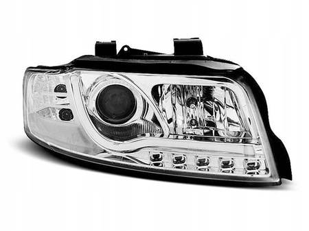 Fényszórók Audi A4 B6 00-04 led cső krómozott