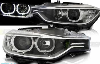 Fényszórók BMW F30 F31 Angel Eyes LED Fekete LED Fekete
