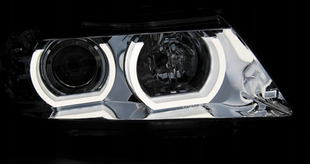 Lámpák Bmw E90/e91 05-08 krómozott gyűrűk Led 3d Xenon