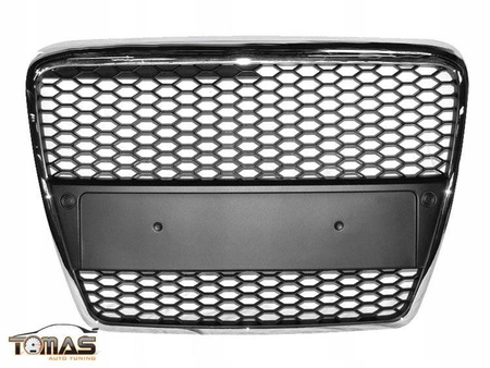 Elülső hűtőrács RS Style jelvény nélkül Audi A6 C6 CHROM