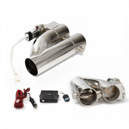 Y-csöves kipufogó fojtószelep / két 2" pillangószelep