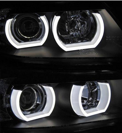 Lámpák BMW E90/E91 05-08 fekete gyűrű led 3d