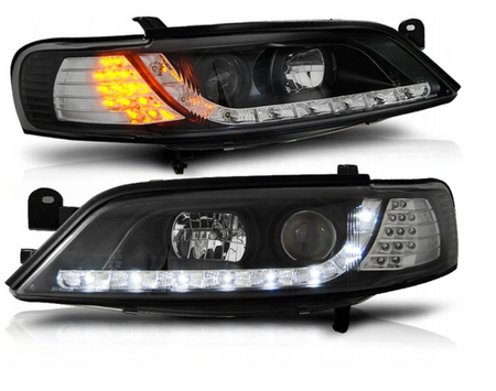 Fényszórók Opel Vectra B 96-98 nappali fény fekete Led
