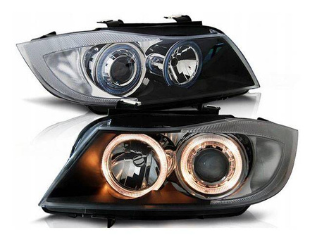 BMW E90/E91 fényszórók BLACK RINGI