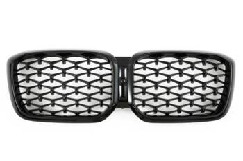 VESE GRILL BMW X3 X4 G01 G02 LCI GYÉMÁNT FEKETE