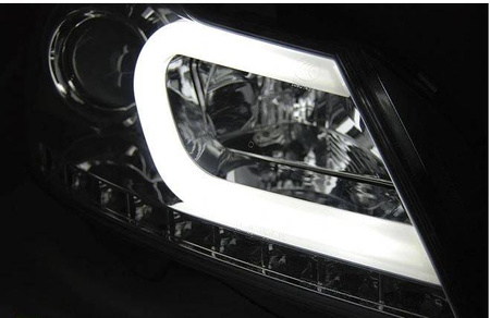 Fényszórók Mercedes W204 11-14 CHROME LED