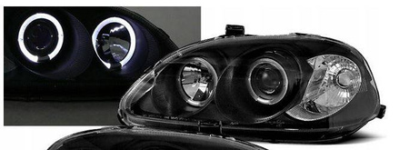 Honda Civic VI BLACK RING fényszórók