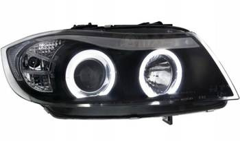 Fényszórók Fényszórók BMW E90/E91 Fekete gyűrűk