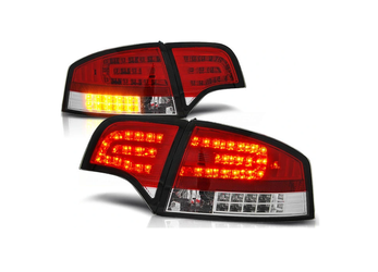 Audi A4 B7 04-07 szedán piros fehér Le LED lámpák