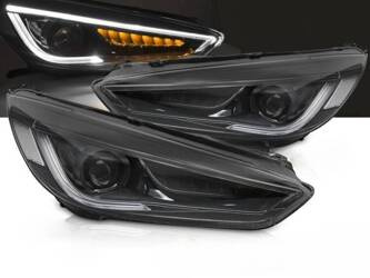 Első lámpák Ford Focus MK3 14-18 fekete LED-hez