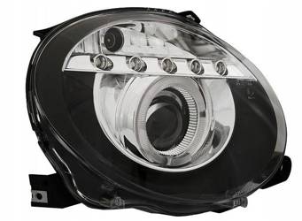 Fényszórók Fiat 500 07- fekete led r