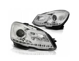 Fényszórók Mercedes W204 11-14 CHROME LED