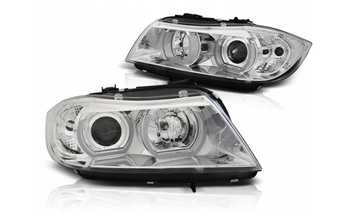 Lámpák Bmw E90/e91 05-08 krómozott gyűrűk Led 3d Xenon