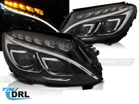 A valódi DRL fekete fényszórók Mercedes W205 14-18-hoz passzolnak