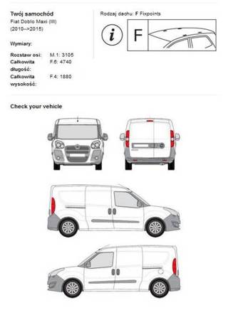 Cruz csomagtartó tetőplatform Fiat Doblo Maxi II